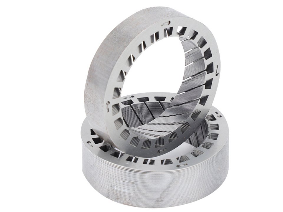 Close-up of the hairpin stator or high-density rotor of a hairpin motor.