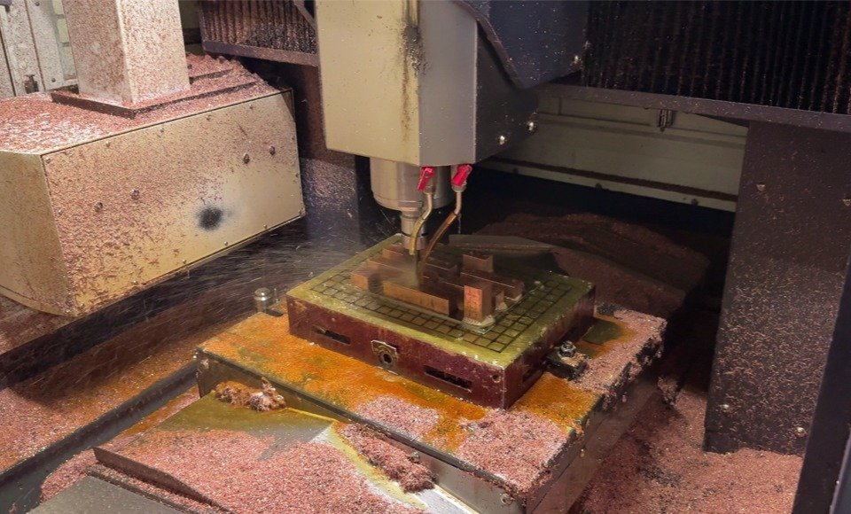 The equipment is used to produce mold parts