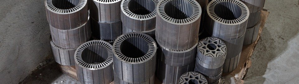Various types of finished motor cores